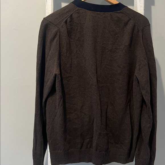 GAP cashmere Brown and navy V-Neck button front Cardigan small - Picture 8 of 9